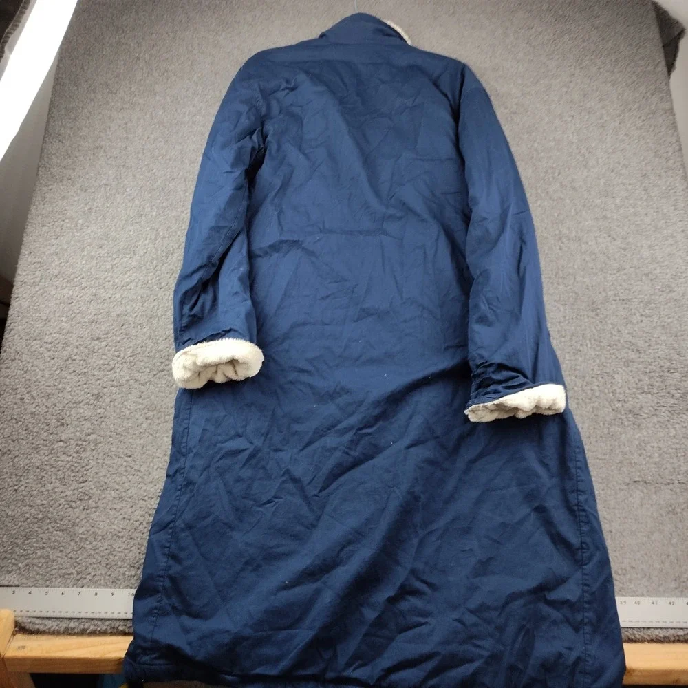 VTG Polo Ralph Lauren Robe Mens L/XL Navy Blue Fleece Lined Cotton Old Money EUC